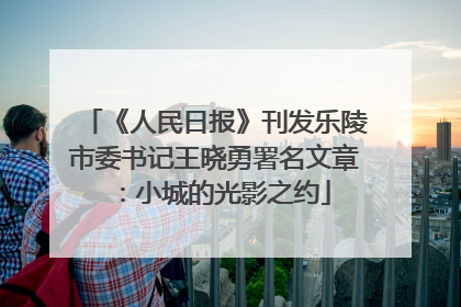 《人民日报》刊发乐陵市委书记王晓勇署名文章：小城的光影之约