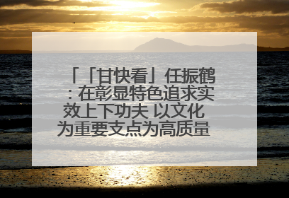 「甘快看」任振鹤：在彰显特色追求实效上下功夫 以文化为重要支点为高质量发展增添动能