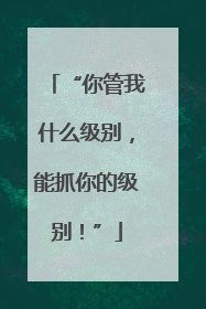 “你管我什么级别，能抓你的级别！”