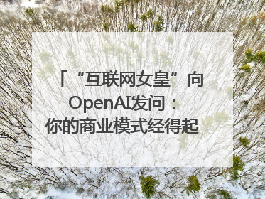 “互联网女皇”向OpenAI发问：你的商业模式经得起价格战考验么？