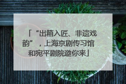 “出箱入匠、非遗戏韵”，上海京剧传习馆和宛平剧院邀你来