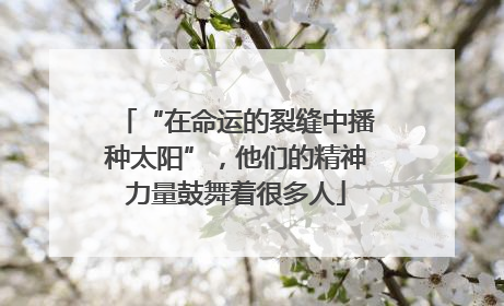 “在命运的裂缝中播种太阳”，他们的精神力量鼓舞着很多人