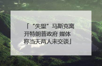 “失望”马斯克离开特朗普政府 媒体称当天两人未交谈