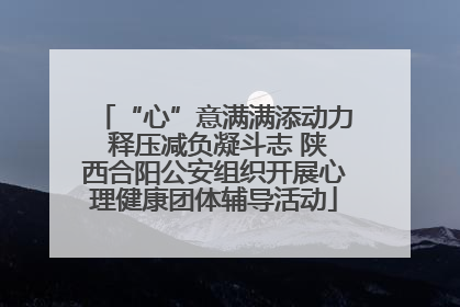 “心”意满满添动力 释压减负凝斗志 陕西合阳公安组织开展心理健康团体辅导活动