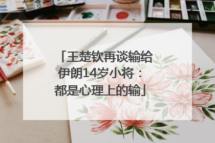 王楚钦再谈输给伊朗14岁小将：都是心理上的输