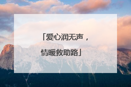 爱心润无声，情暖救助路