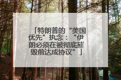 特朗普的“美国优先”执念：“伊朗必须在被彻底摧毁前达成协议”