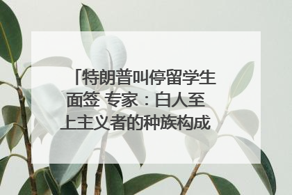 特朗普叫停留学生面签 专家：白人至上主义者的种族构成忧虑｜封面头条