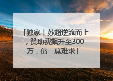 独家｜苏超逆流而上，赞助费飙升至300万，仍一席难求