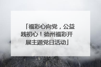 福彩心向党，公益践初心！德州福彩开展主题党日活动