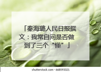 秦海璐人民日报撰文：我常自问是否做到了三个“懂”
