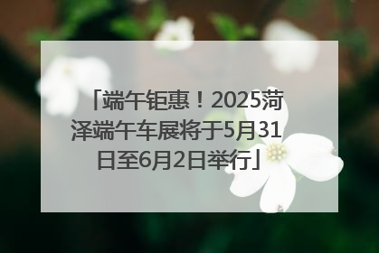 端午钜惠！2025菏泽端午车展将于5月31日至6月2日举行