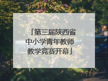 第三届陕西省中小学青年教师教学竞赛开幕