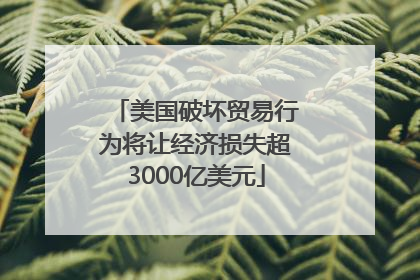 美国破坏贸易行为将让经济损失超3000亿美元