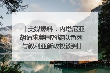 美媒爆料：内塔尼亚胡请求美国斡旋以色列与叙利亚新政权谈判