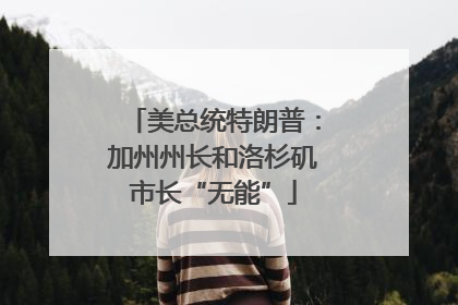 美总统特朗普：加州州长和洛杉矶市长“无能”