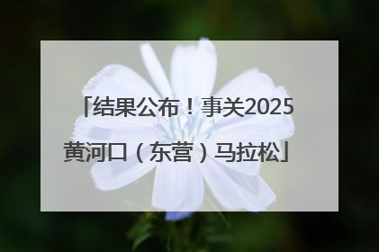 结果公布！事关2025黄河口（东营）马拉松