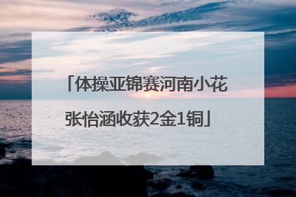 体操亚锦赛河南小花张怡涵收获2金1铜