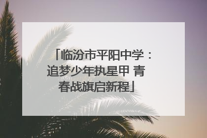 临汾市平阳中学：追梦少年执星甲 青春战旗启新程