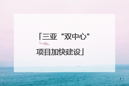 三亚“双中心”项目加快建设
