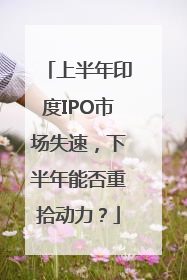 上半年印度IPO市场失速，下半年能否重拾动力？