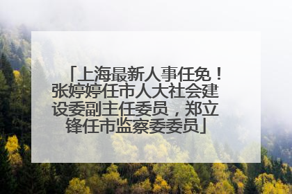 上海最新人事任免！张婷婷任市人大社会建设委副主任委员，郑立锋任市监察委委员