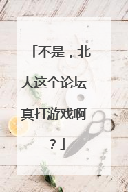 不是，北大这个论坛真打游戏啊？