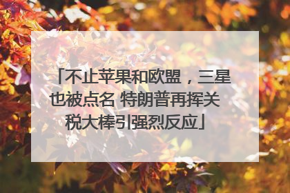 不止苹果和欧盟，三星也被点名 特朗普再挥关税大棒引强烈反应