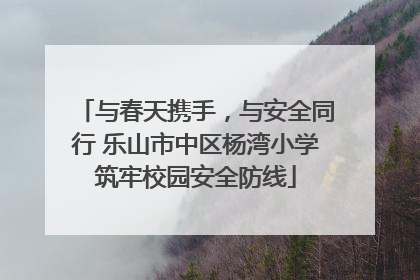 与春天携手，与安全同行 乐山市中区杨湾小学筑牢校园安全防线