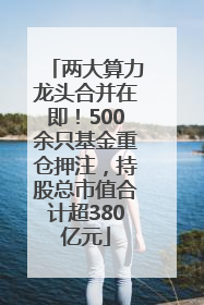 两大算力龙头合并在即！500余只基金重仓押注，持股总市值合计超380亿元