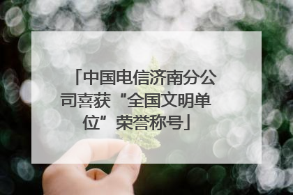 中国电信济南分公司喜获“全国文明单位”荣誉称号