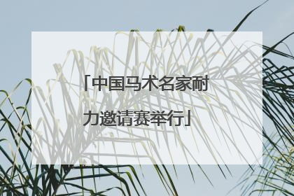 中国马术名家耐力邀请赛举行