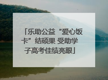 乐助公益“爱心饭卡”结硕果 受助学子高考佳绩亮眼
