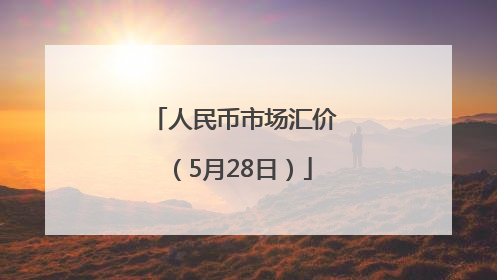 人民币市场汇价（5月28日）