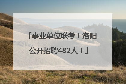 事业单位联考！洛阳公开招聘482人！