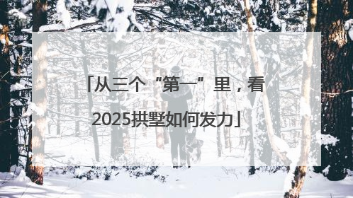 从三个“第一”里，看2025拱墅如何发力