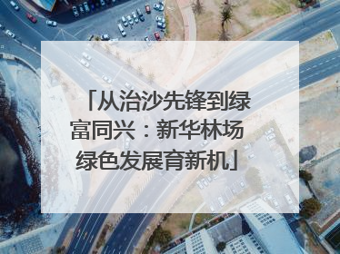 从治沙先锋到绿富同兴：新华林场绿色发展育新机