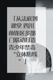 从法庭到课堂 四川前锋区多部门联动打造青少年禁毒“立体防线”