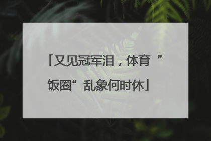 又见冠军泪，体育“饭圈”乱象何时休