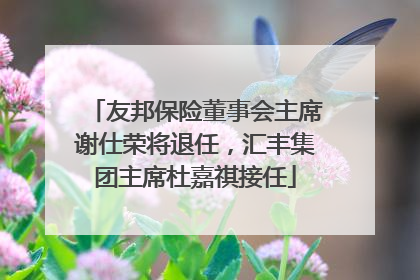 友邦保险董事会主席谢仕荣将退任，汇丰集团主席杜嘉祺接任