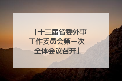 十三届省委外事工作委员会第三次全体会议召开