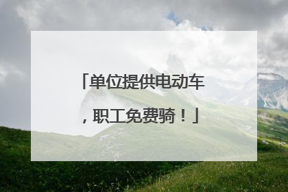 单位提供电动车，职工免费骑！