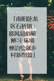 南阳卧龙区石桥镇：移风易俗破陋习 环境整治绘就乡村新图景