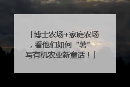 博士农场+家庭农场，看他们如何“薯” 写有机农业新童话！