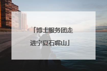 博士服务团走进宁夏石嘴山