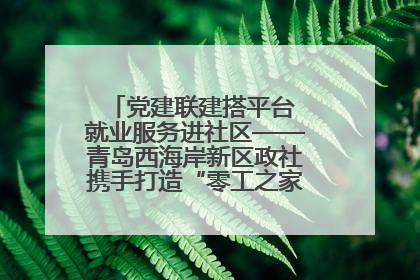 党建联建搭平台 就业服务进社区——青岛西海岸新区政社携手打造“零工之家”就业服务新阵地