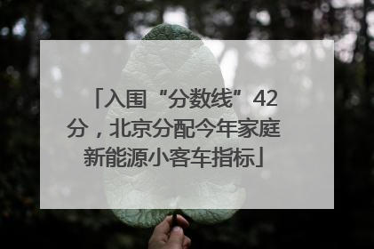 入围“分数线”42分，北京分配今年家庭新能源小客车指标