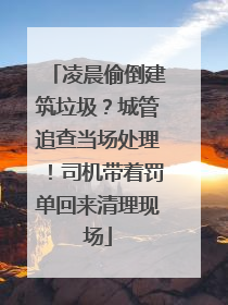 凌晨偷倒建筑垃圾？城管追查当场处理！司机带着罚单回来清理现场