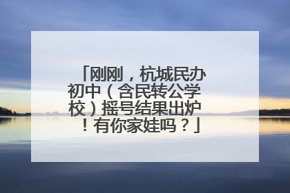刚刚，杭城民办初中（含民转公学校）摇号结果出炉！有你家娃吗？