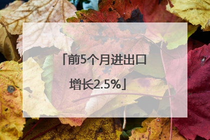 前5个月进出口增长2.5%